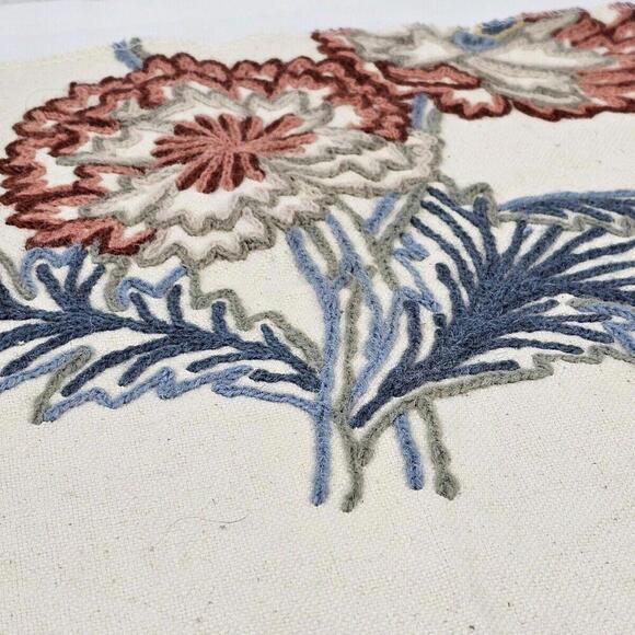 The Crewel Work Company "Cebu" Vintage Embroidery Pillow Fabric 26"x26" Square - Picture 7 of 14